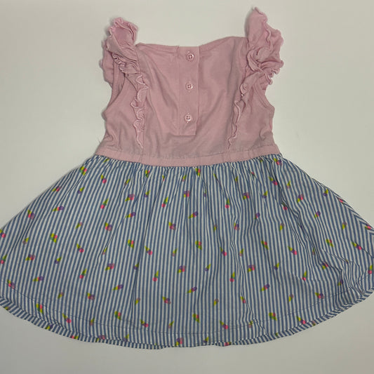 Baby Sommerkleid rosa gestreift Gr. 74