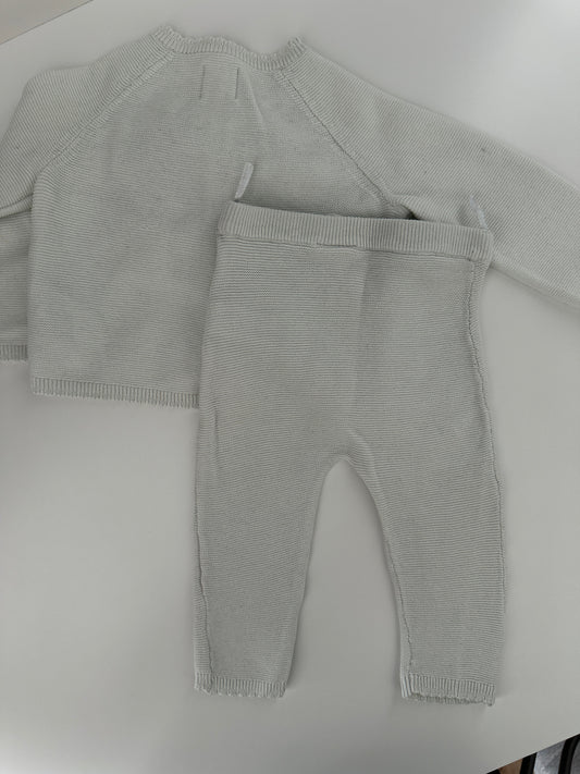 Baby Strick Set Blumen Weiss Gr. 68