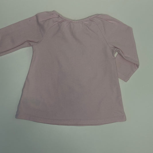 Baby Langarmshirt rosa mit Katzenmotiv Gr. 62