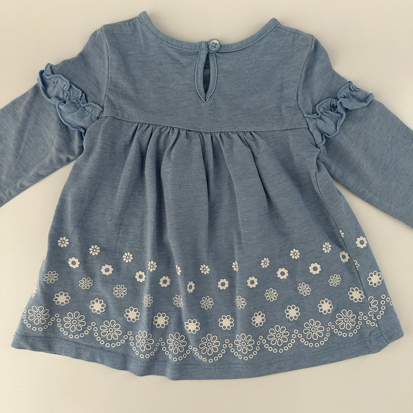 Baby Kleid Blau Blumen Baby Club Gr. 68