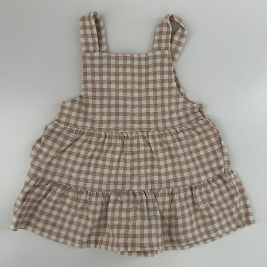 Baby Latzkleid Karo Blumen Gr. 62