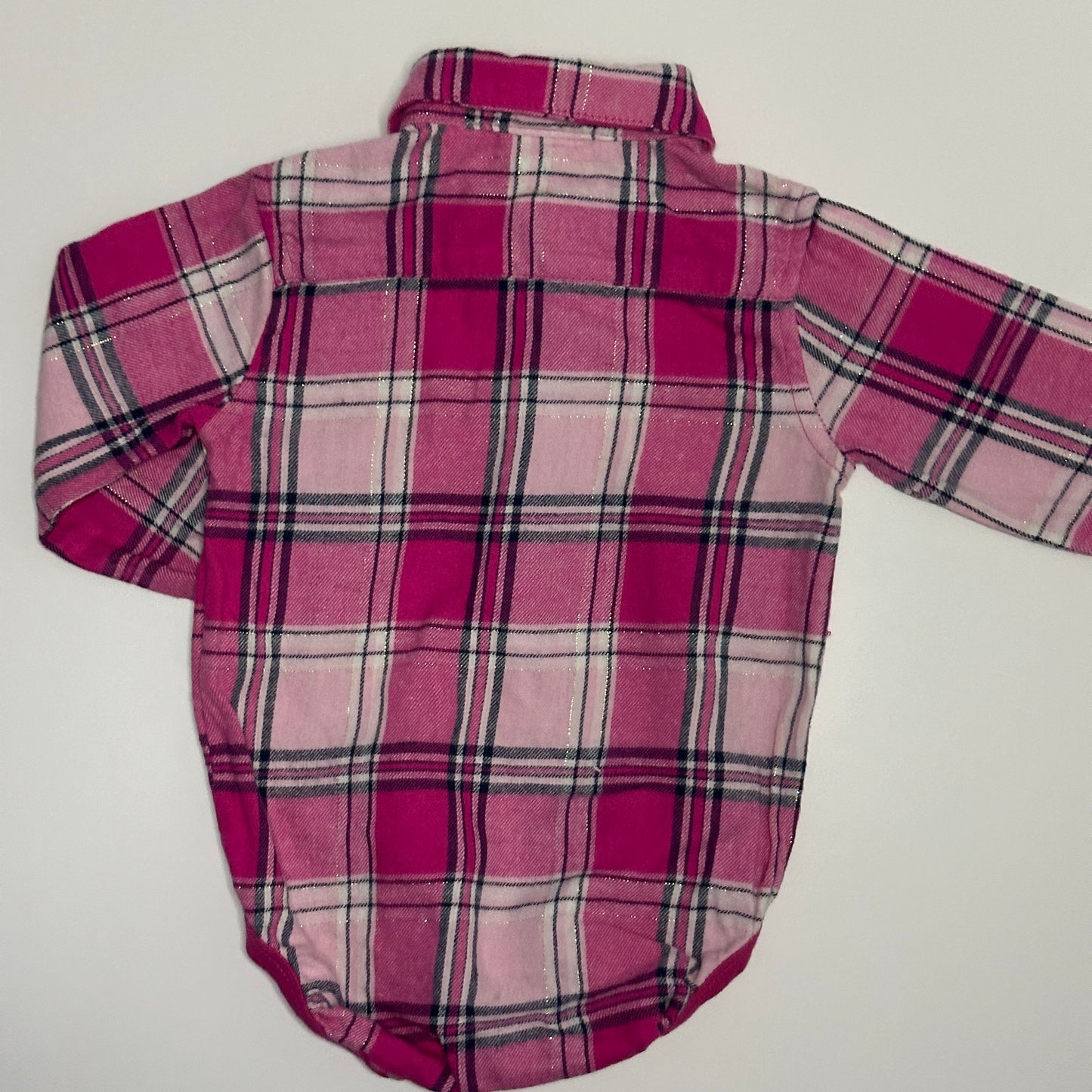 Baby Hemd-Body kariert pink Gr. 74/80