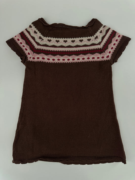 Strickkleid Herzmuster Braun Gr. 68
