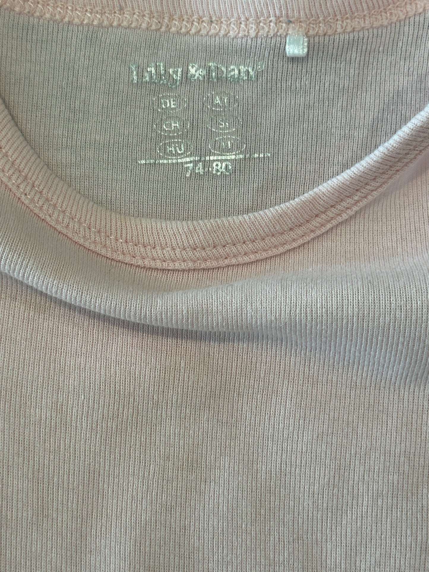 Langarmbody rosa Gr. 74/80