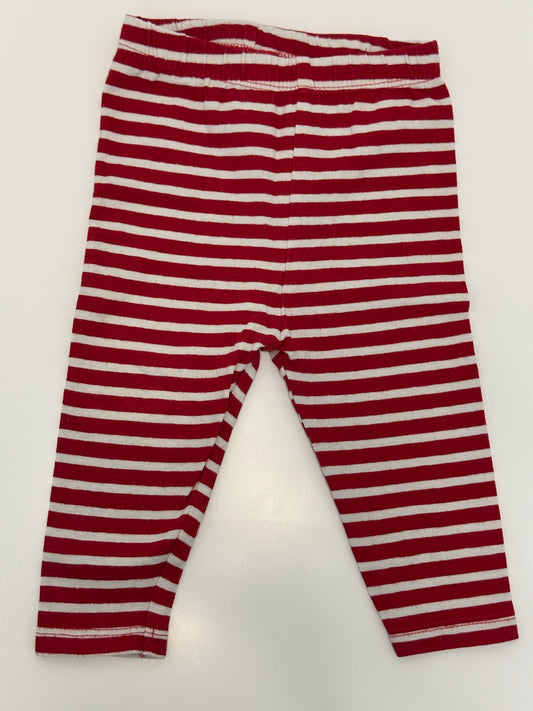 Baby Leggings Rot-Weiss Gestreift Gr. 68