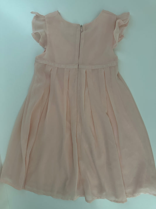 Mädchen Festkleid Rosa Perlendetails & Chiffon-Look Gr. 110