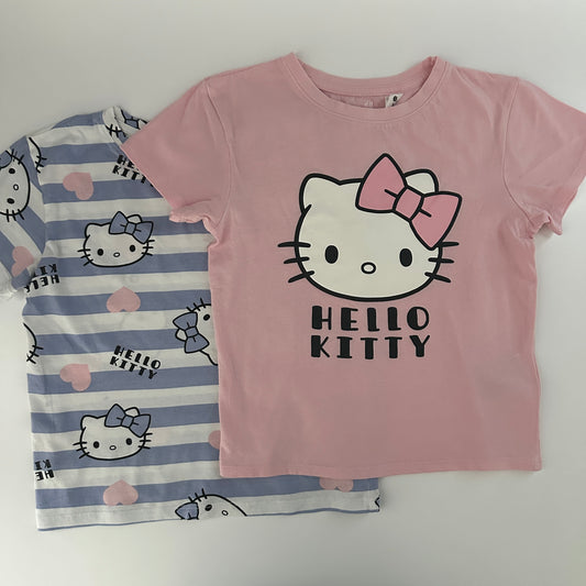 H&M Hello Kitty T-Shirt Set Rosa/Lila Gr. 110/116