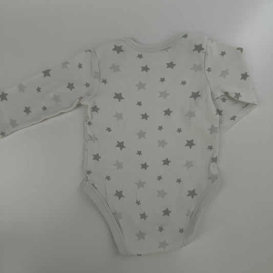Baby Club Langarmbody Gr. 68 Weiß mit Sternen