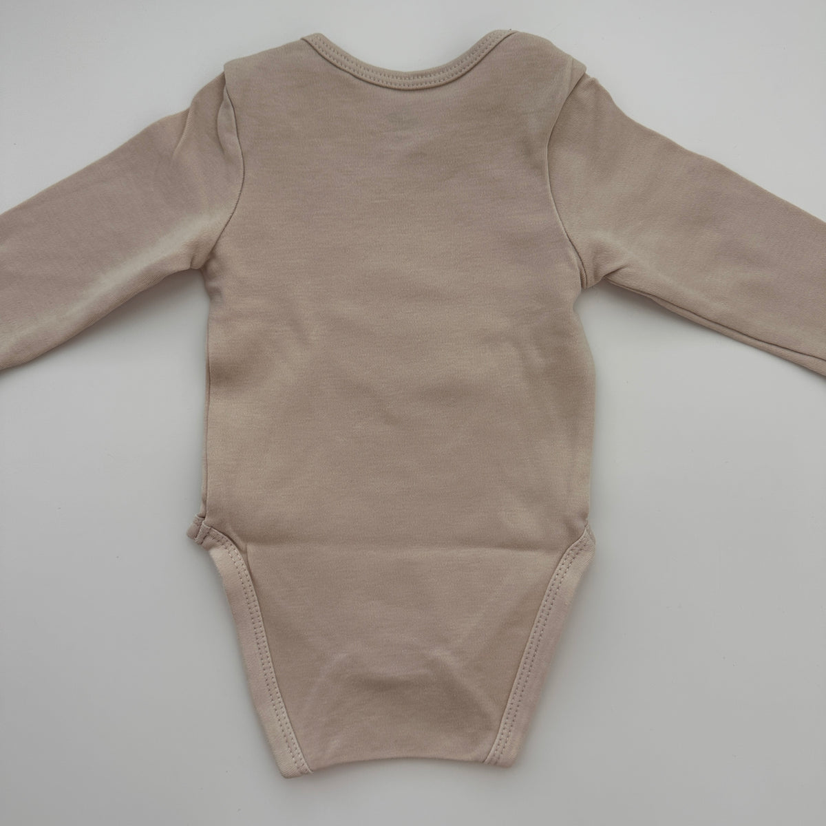 C&A Baby Langarmbody Beige mit Teddy-Motiv – Grösse 62