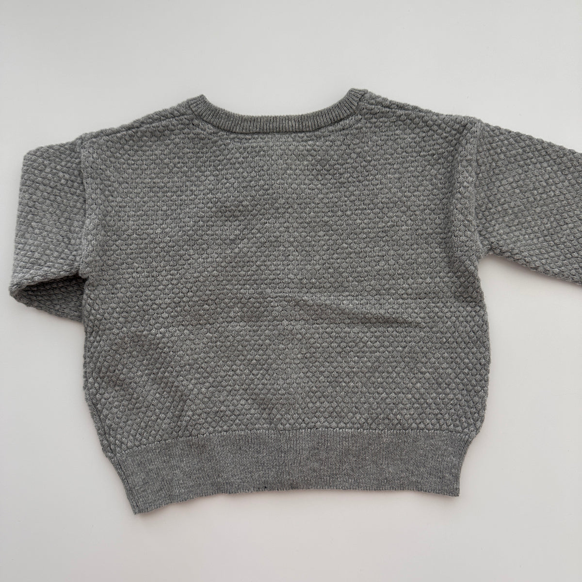 H&M Baby Strickjacke Grau mit Strukturmuster – Grösse 68