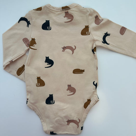 Langarmbody mit Katzenprint – Liewood | Gr. 74