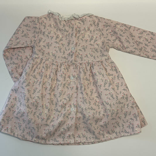 Mädchenkleid Rosa mit Blumenmuster Gr. 86