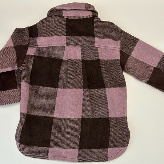 H&M kariertes Overshirt / Hemdjacke – Lila/Braun – Grösse 98