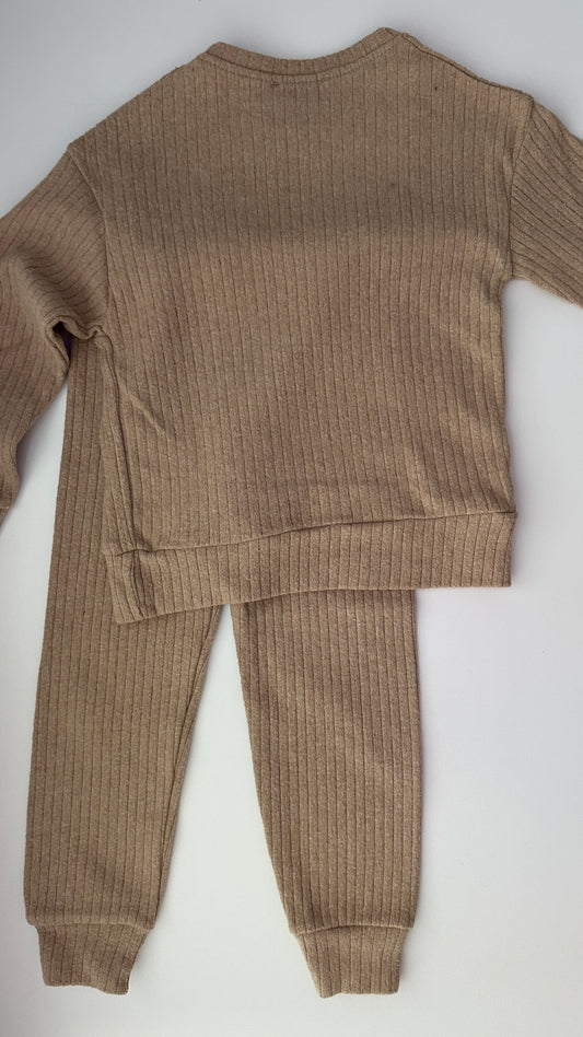 Ripp Zweiteiler Beige Gr. 98 | Baumwolle