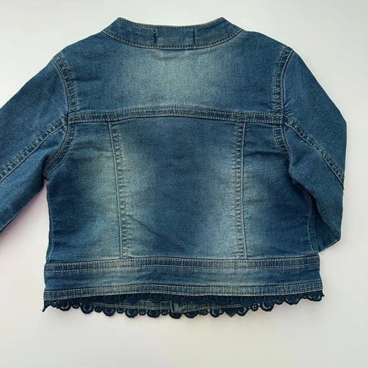Charles Vögele Kids Jeansjacke mit Spitze – Gr. 92