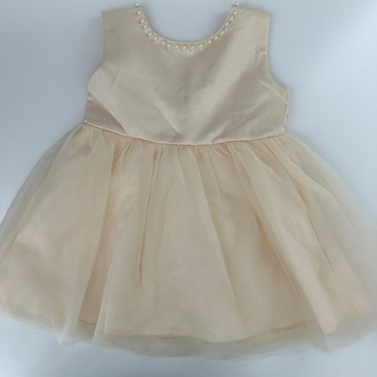 Baby Kleid Beige festlich Schleife Gr. 86