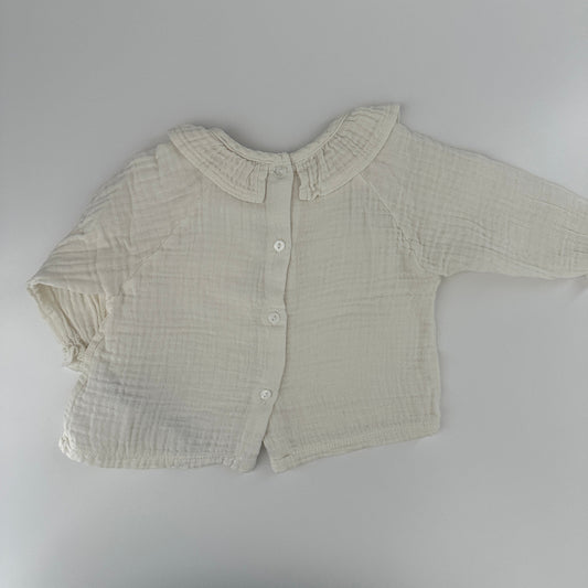 Baby Musselin Jäckchen Cremeweiss 100% Baumwolle Gr. 56/62
