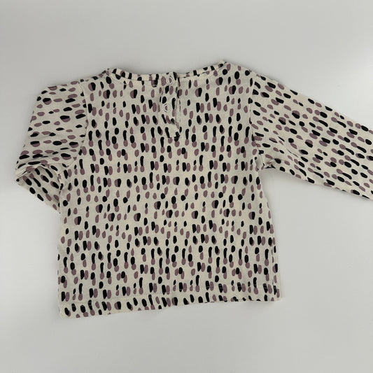 ZARA Baby Langarmshirt Creme mit Muster Gr. 74/80