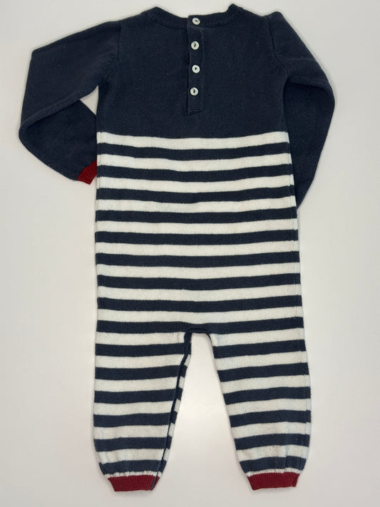 Strick Overall mit Hundemotiv Gr. 74/80