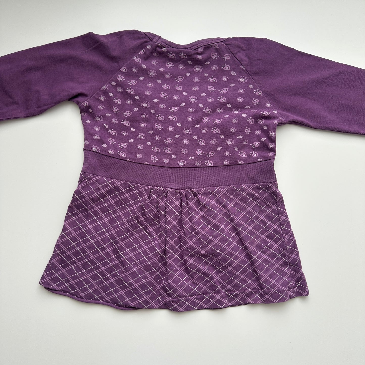 Berti NKD Kleid Lila Gr. 98 – Langarm mit Herzmuster
