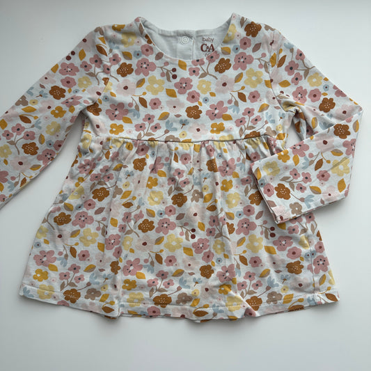 Baby Kleid Blumenmuster Gr. 98 – Langarm aus Baumwolle