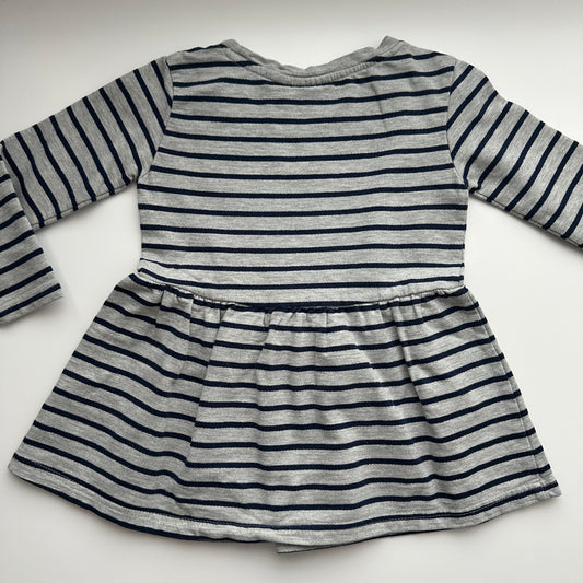 Impidimpi Kleid Gestreift Grau Blau Gr. 98 – Sternmotiv