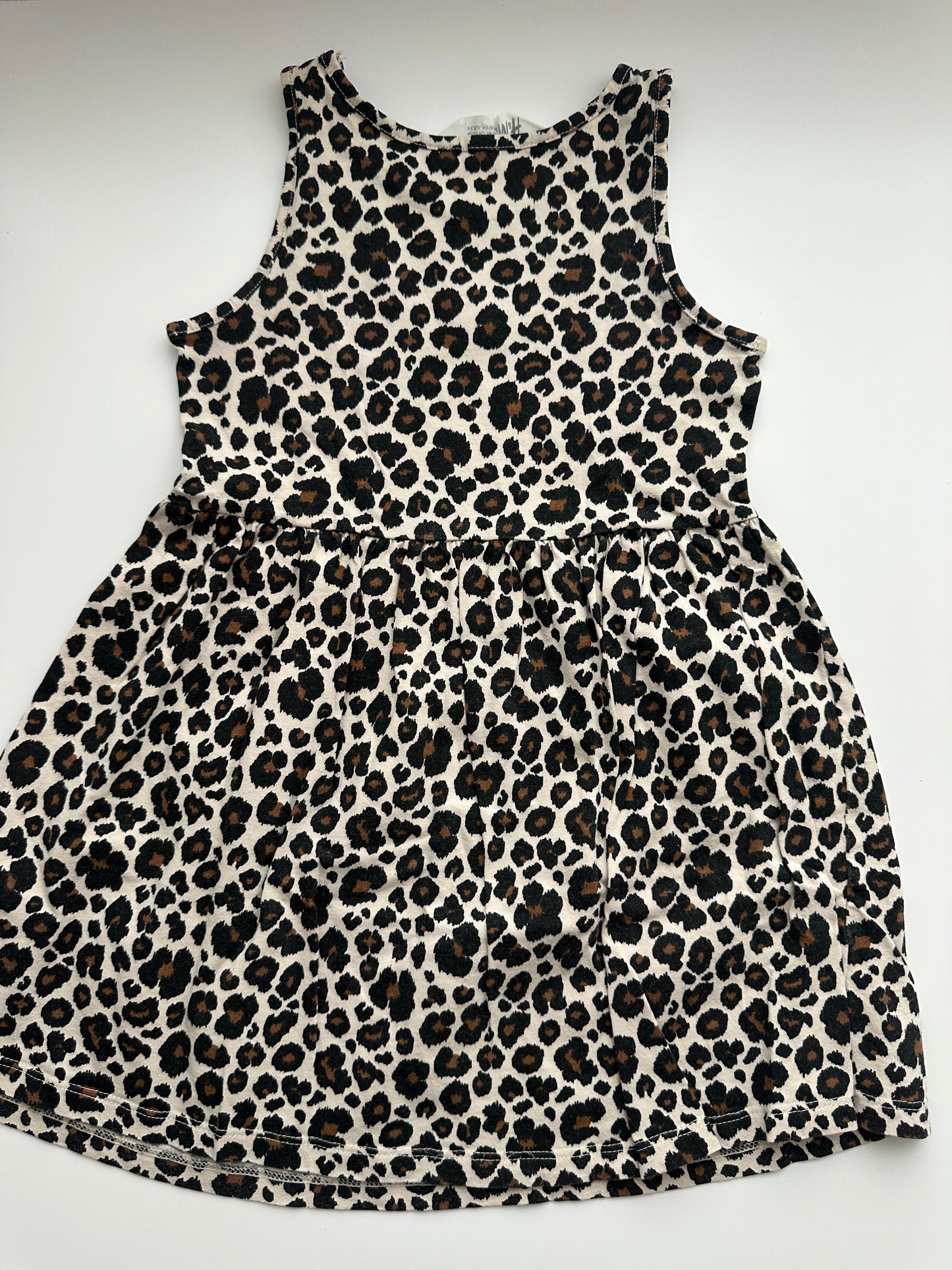 H&M Kleid Leo Beige Schwarz Gr. 98/104