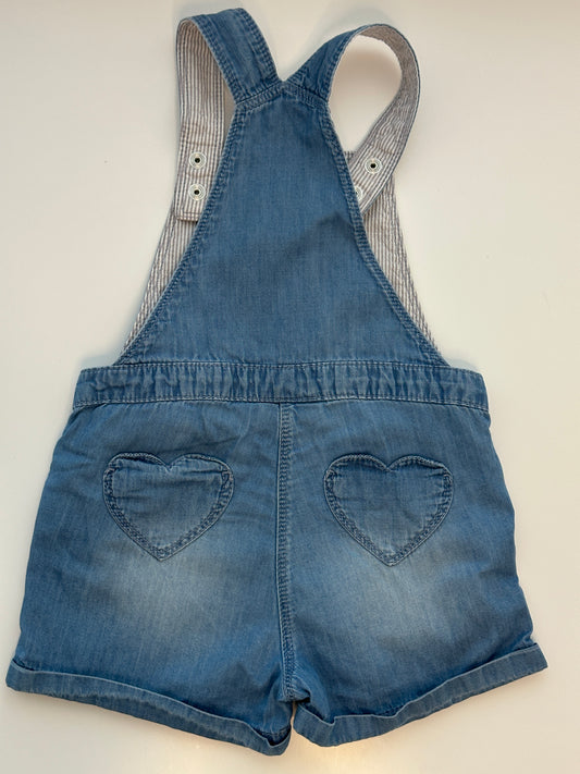 C&A Baby Club Jeans-Latzhose mit Herzdetails – Grösse 92