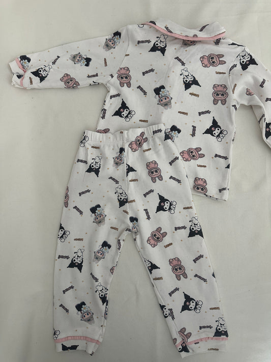 Dolas Kids Pyjama Set Grösse 92–98 Sanrio Weiss Rosa