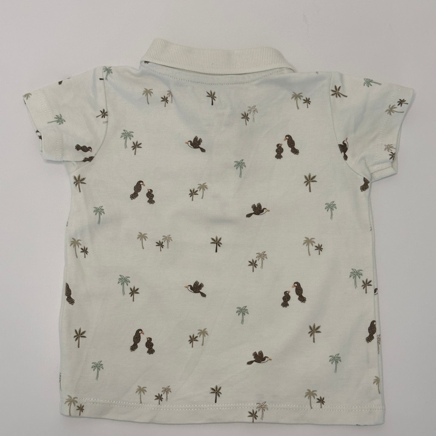 Baby Poloshirt mit Palmen & Vögeln Gr. 68