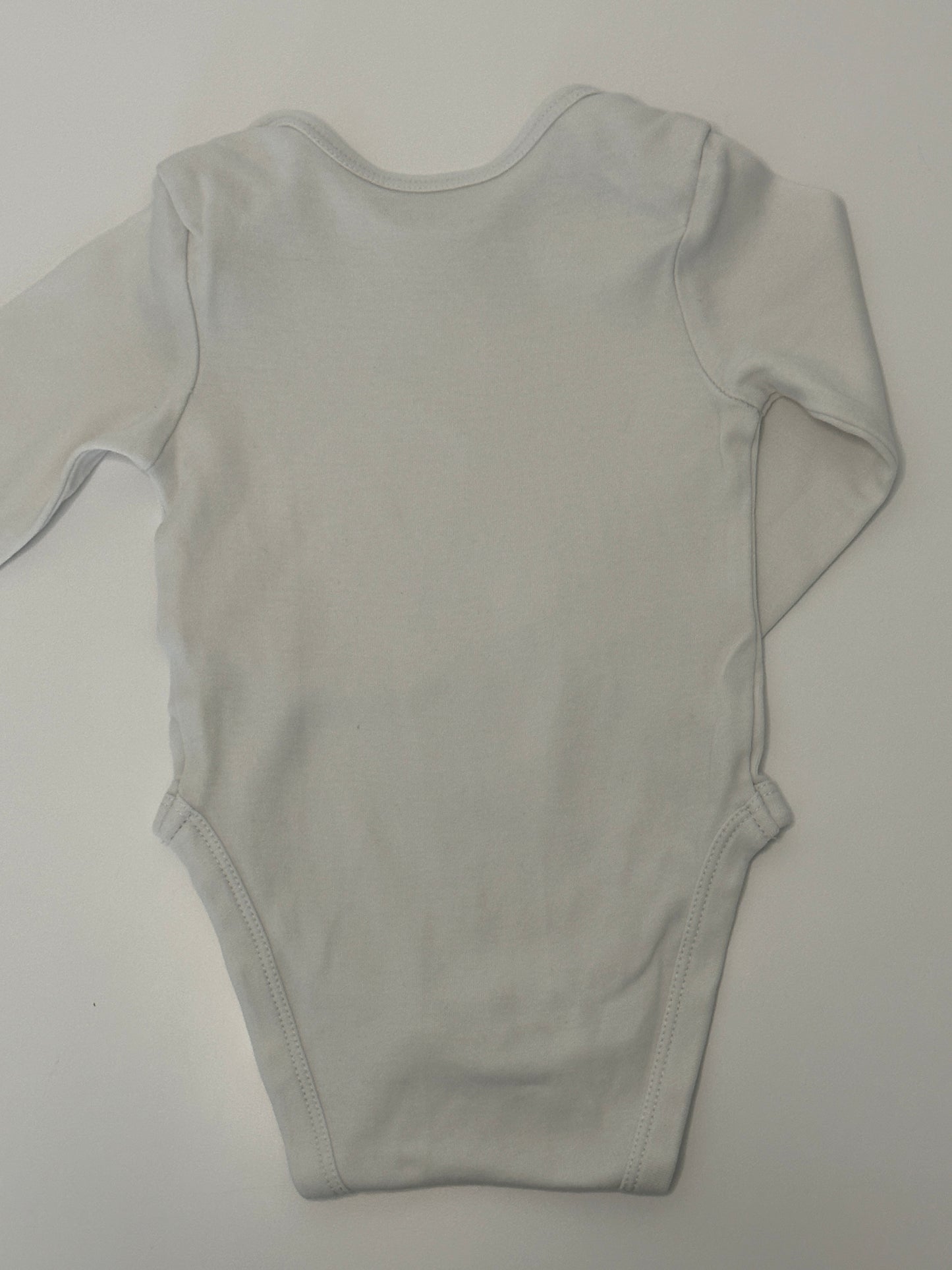 Langarmbody Uni Weiss Gr. 68