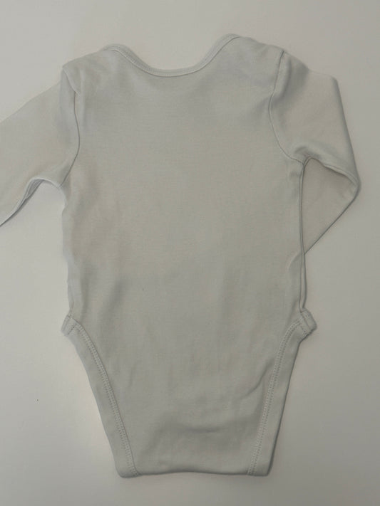 Langarmbody Uni Weiss Gr. 68