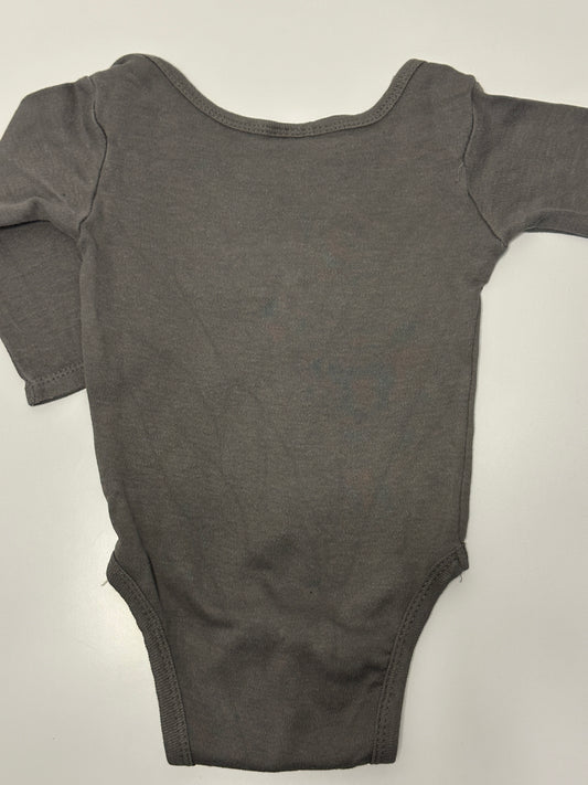 Langarmbody Unisex Dunkelgrau Gr. 74