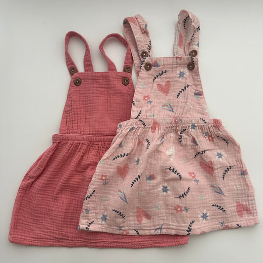 Lupilu 2er-Set Musselin-Latzkleider Rosa Gr. 92