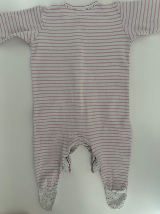 Baby Schlafanzug / Strampler NEXT Rosa Gestreift Gr. 74 (6–9 Monate)
