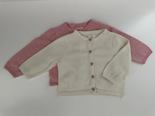 Baby Cardigan Set C&A 2er Pack Strickjacken Rosa & Creme Gr. 68