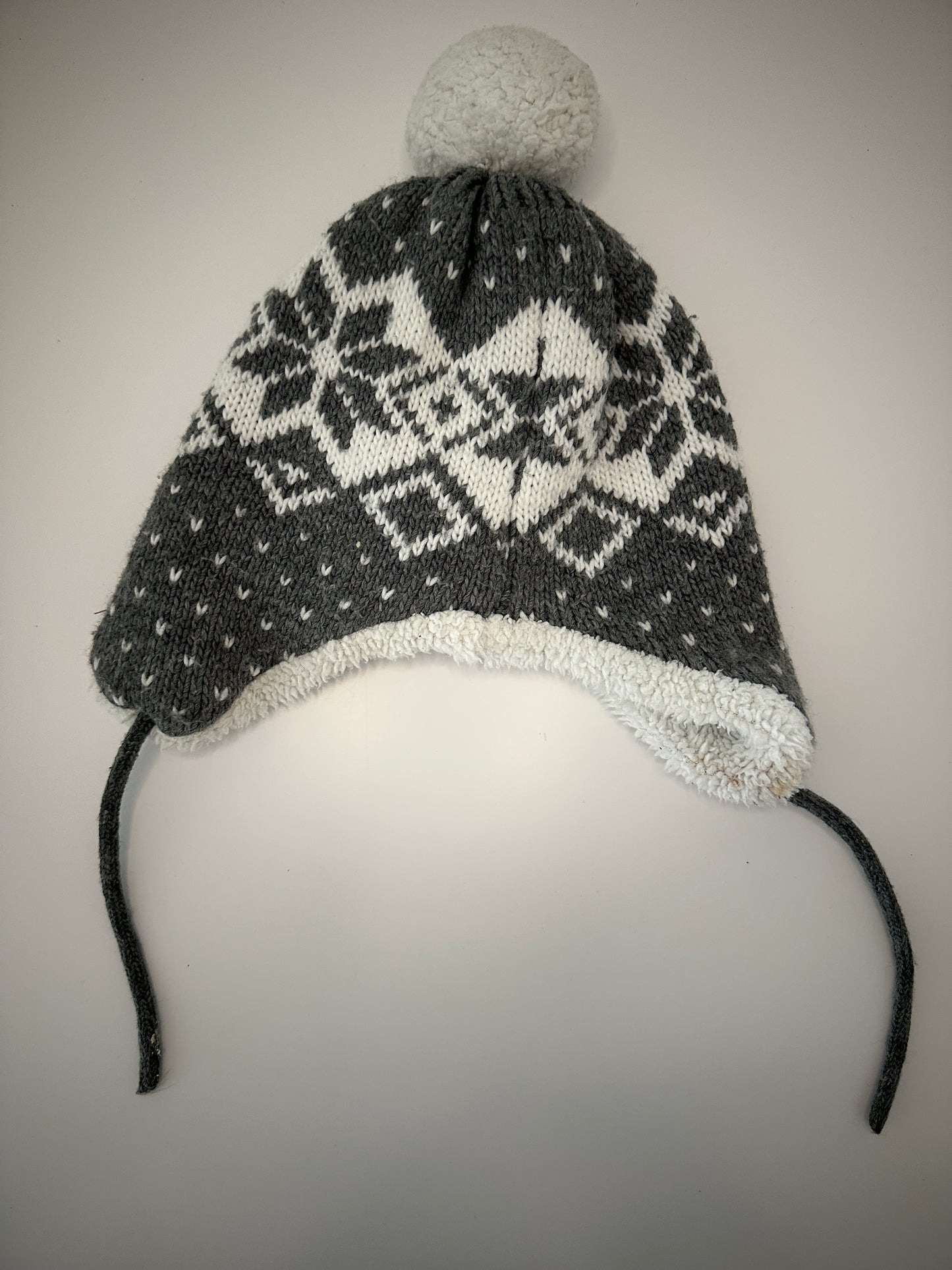 Strickmütze mit Schneeflockenmuster und Fleece-Futter 12-24 Mt.