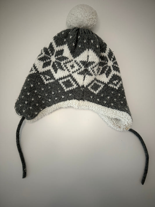 Strickmütze mit Schneeflockenmuster und Fleece-Futter 12-24 Mt.