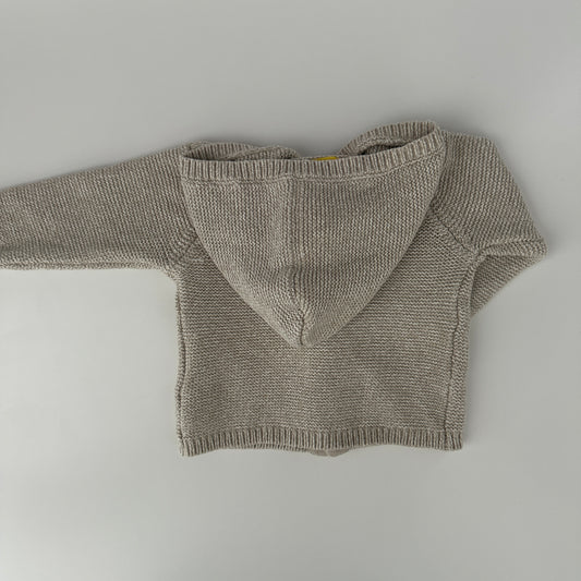 Baby Strickjacke mit Kapuze Beige Gr. 56 – Baumwolle