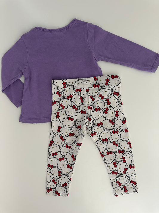 Hello Kitty 2-teiliges Set Lila Gr. 68 – Shirt & Leggings
