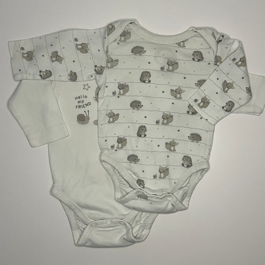 2er-Set Langarmbodys mit Waldfreunden Gr. 50/56