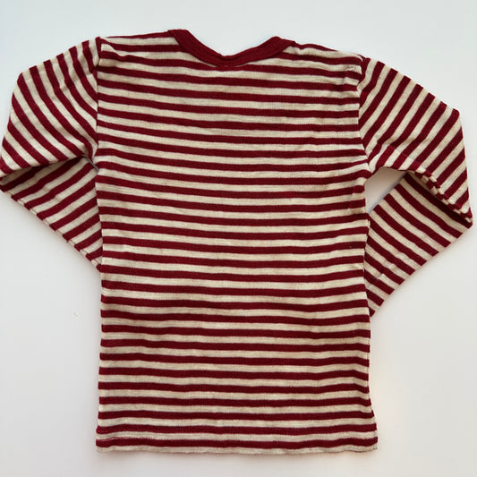 Langarmshirt aus Merinowolle gestreift – Gr. 92