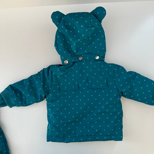 Baby Winteroverall Türkis Sterne bpc Gr. 56/62