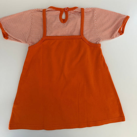 Baby Kleid Orange mit Streifen 2-teilig Gr. 62