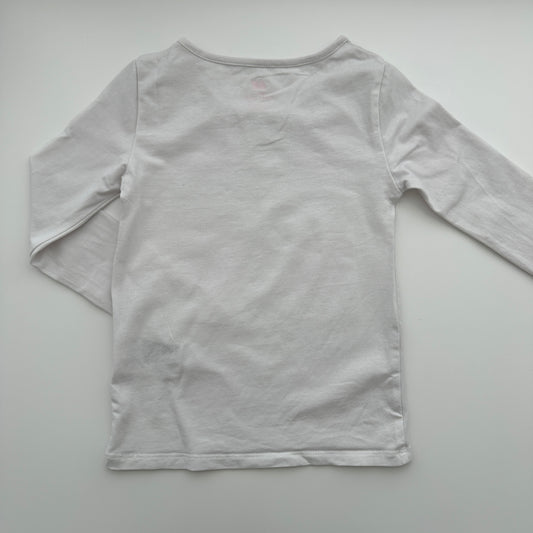 H&M Basic Langarmshirt Weiss aus Bio-Baumwolle Gr. 110/116