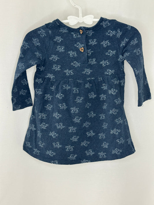 Kleid langarm mit Maus-Motiv Gr. 68