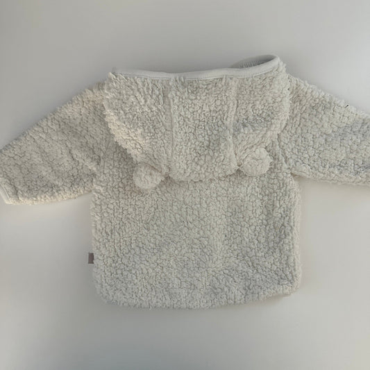 Baby Teddyjacke mit Kapuze Creme Gr. 56