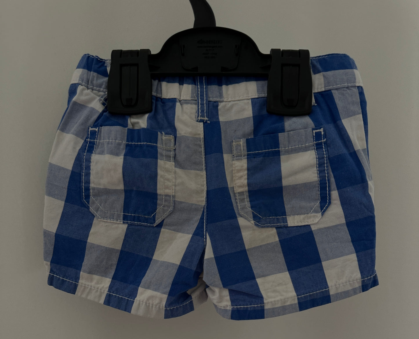 Kurze Hose blau kariert Gr. 86/92