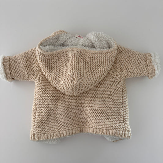 Seed Heritage Baby Strickjacke mit Kapuze Beige – Gr. 50/56 (Newborn)