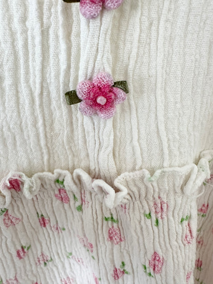 Weisses Kleid mit rosa Blümchen Gr. 74
